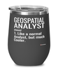 Funny Geospatial Analyst Wine Glass Like A Normal Analyst But Much Cooler 12oz Stainless Steel Black