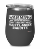 Funny Hulstlander Rabbit Wine Glass Warning May Spontaneously Start Talking About Hulstlander Rabbits 12oz Stainless Steel Black
