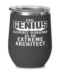 Funny Extreme Architect Wine Glass Evil Genius Cleverly Disguised As An Extreme Architect 12oz Stainless Steel Black