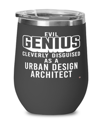 Funny User Interface UI  Designer Wine Glass Evil Genius Cleverly Disguised As A User Interface UI  Designer 12oz Stainless Steel Black