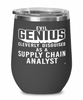 Funny Supply Chain Analyst Wine Glass Evil Genius Cleverly Disguised As A Supply Chain Analyst 12oz Stainless Steel Black