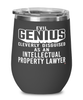 Funny Intellectual Property Lawyer Wine Glass Evil Genius Cleverly Disguised As An Intellectual Property Lawyer 12oz Stainless Steel Black