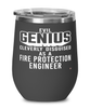 Funny Fire Protection Engineer Wine Glass Evil Genius Cleverly Disguised As A Fire Protection Engineer 12oz Stainless Steel Black