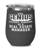 Funny Real Estate Manager Wine Glass Evil Genius Cleverly Disguised As A Real Estate Manager 12oz Stainless Steel Black