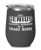 Funny Triage Nurse Wine Glass Evil Genius Cleverly Disguised As A Triage Nurse 12oz Stainless Steel Black