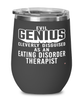 Funny Eating Disorder Therapist Wine Glass Evil Genius Cleverly Disguised As An Eating Disorder Therapist 12oz Stainless Steel Black