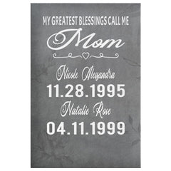 NGelonese Personalized Mothers Day Gift Canvas Print My Greatest Blessings Call Me Mom
