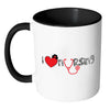 Nurse Mug I Heart Nursing White 11oz Accent Coffee Mugs
