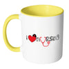 Nurse Mug I Heart Nursing White 11oz Accent Coffee Mugs