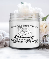 Office Nurse Candle Never Underestimate A Woman Who Is Also An Office Nurse 9oz Vanilla Scented Candles Soy Wax