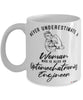 Optomechatronics Engineer Mug Never Underestimate A Woman Who Is Also An Optomechatronics Engineer Coffee Cup White