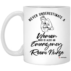 OR Nurse Mug Never Underestimate A Woman Who Is Also An Operating Room Nurse Coffee Cup 11oz White XP8434