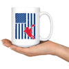 Patriot Lacrosse Mug Lacrosse American Flag 15oz White Coffee Mugs