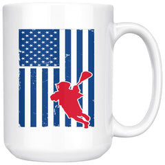 Patriot Lacrosse Mug Lacrosse American Flag 15oz White Coffee Mugs