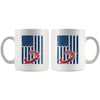 Patriot Surfing Mug Surfing American Flag 11oz White Coffee Mugs