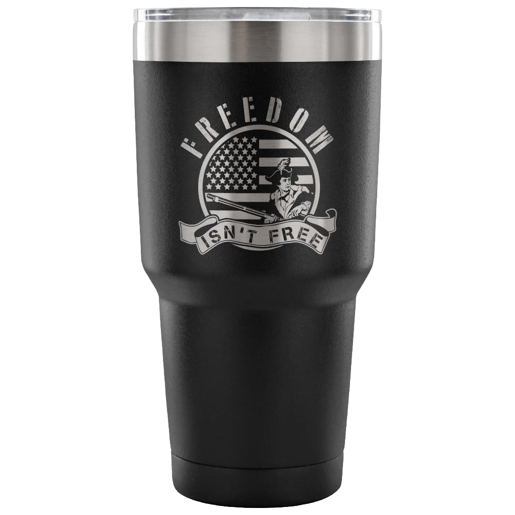 Patriot US Flag Travel Mug Freedom Isn't Free 30 oz Stainless Steel Tumbler