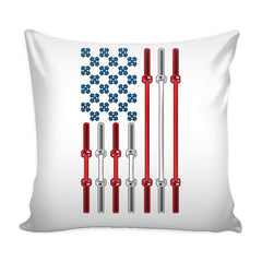 Patriotic Gym Workout Graphic Pillow Cover American Flag