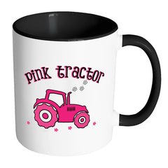 Pink Tractor Mug White 11oz Accent Coffee Mugs