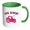 Pink Tractor Mug White 11oz Accent Coffee Mugs