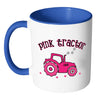 Pink Tractor Mug White 11oz Accent Coffee Mugs