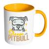 Pitbull Mug Sleeps With Pitbull White 11oz Accent Coffee Mugs