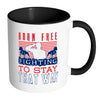 Pitbull Patriot Mug Born Free White 11oz Accent Coffee Mugs