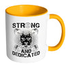 Pitbull Weightlifting Mug - Strong And Dedicated White 11oz Accent Coffee Mugs