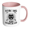 Pitbull Weightlifting Mug - Strong And Dedicated White 11oz Accent Coffee Mugs