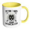 Pitbull Weightlifting Mug - Strong And Dedicated White 11oz Accent Coffee Mugs