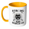 Pitbull Weightlifting Mug - Strong And Dedicated White 11oz Accent Coffee Mugs