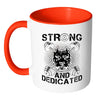 Pitbull Weightlifting Mug - Strong And Dedicated White 11oz Accent Coffee Mugs