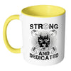 Pitbull Weightlifting Mug - Strong And Dedicated White 11oz Accent Coffee Mugs