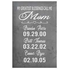 plamoureux Personalized Mothers Day Gift Canvas Print My Greatest Blessings Call Me Mom
