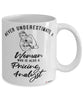 Pricing Analyst Mug Never Underestimate A Woman Who Is Also A Pricing Analyst Coffee Cup White