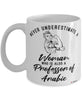 Professor of Arabic Mug Never Underestimate A Woman Who Is Also A Professor of Arabic Coffee Cup White