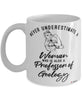 Professor of Geology Mug Never Underestimate A Woman Who Is Also A Professor of Geology Coffee Cup White