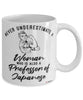 Professor of Japanese Mug Never Underestimate A Woman Who Is Also A Professor of Japanese Coffee Cup White