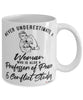 Professor of Peace Conflict Studies Mug Never Underestimate A Woman Who Is Also A Professor of Peace Conflict Studies Coffee Cup White