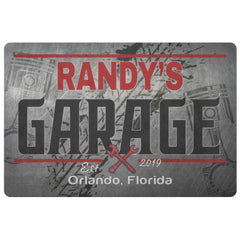Randys Garage Personalized Doormat