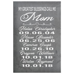 rBales Personalized Mothers Day Gift Canvas Print My Greatest Blessings Call Me Mom