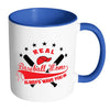 Real Baseball Moms Always Wave You In White 11oz Accent Coffee Mugs