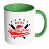 Real Baseball Moms Always Wave You In White 11oz Accent Coffee Mugs