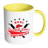 Real Baseball Moms Always Wave You In White 11oz Accent Coffee Mugs