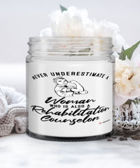 Rehabilitation Counselor Candle Never Underestimate A Woman Who Is Also A Rehabilitation Counselor 9oz Vanilla Scented Candles Soy Wax