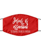 Religious Christian Face Mask Jesus Is Essential Forever Washable And Reusable 100% Polyester Made In The USA