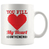 Retro Gamer Mug You Fill My Heart Containers 11oz White Coffee Mugs