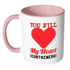 Retro Gamer Mug You Fill My Heart Containers White 11oz Accent Coffee Mugs