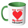 Retro Gamer Mug You Fill My Heart Containers White 11oz Accent Coffee Mugs