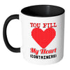 Retro Gamer Mug You Fill My Heart Containers White 11oz Accent Coffee Mugs