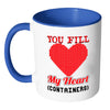 Retro Gamer Mug You Fill My Heart Containers White 11oz Accent Coffee Mugs